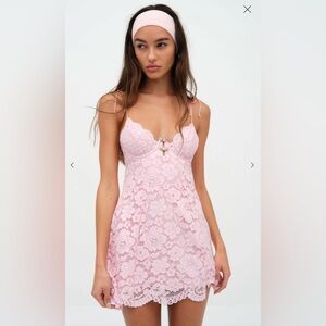 For Love And Lemons Creamsicle Lace Slip Dress
